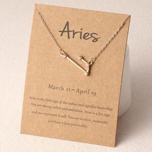 *ARIES* Gold x Rhinestone Constellation Pattern Shape Fashion Necklace